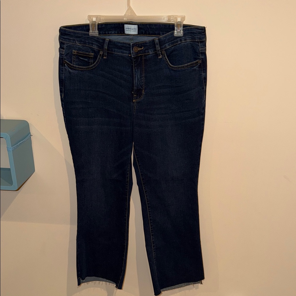 Crown & Ivy Dark Wash Cropped Jeans
